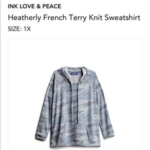 INK LOVE & PEACE Heatherly Knit Sweatshirt 1X